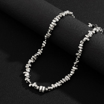 Irregular CCB Beads Chains Short Choker Necklace for Men Trendy Beaded Chains Collar on the Neck 2023 Fashion Jewelry Male Gifts