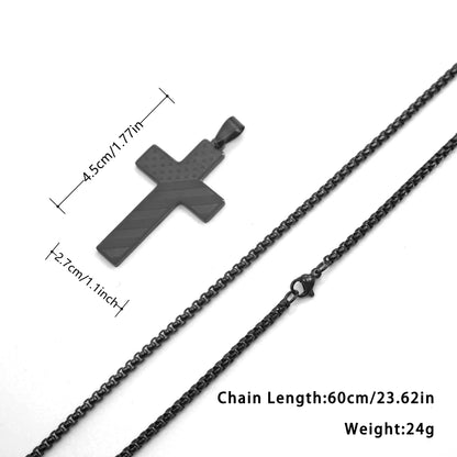 304L Stainless Steel USA Flag Cross Necklace Jewelry for Men & Women