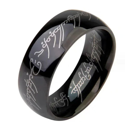 Trendy Stainless Steel Laser Engraved Couples Wedding Rings for Women
