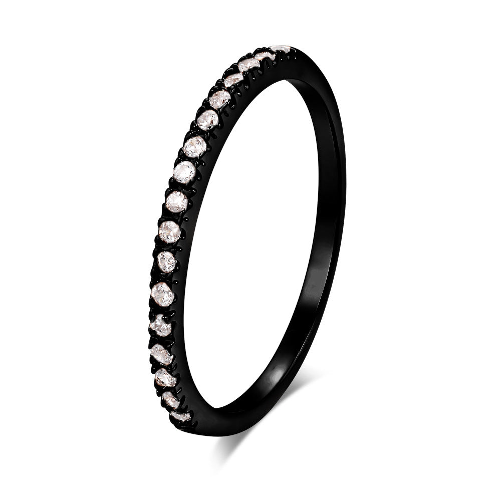 Delicate Micro Pave Zircon Ring Trendy Stackable Crystal Jewelry for Women