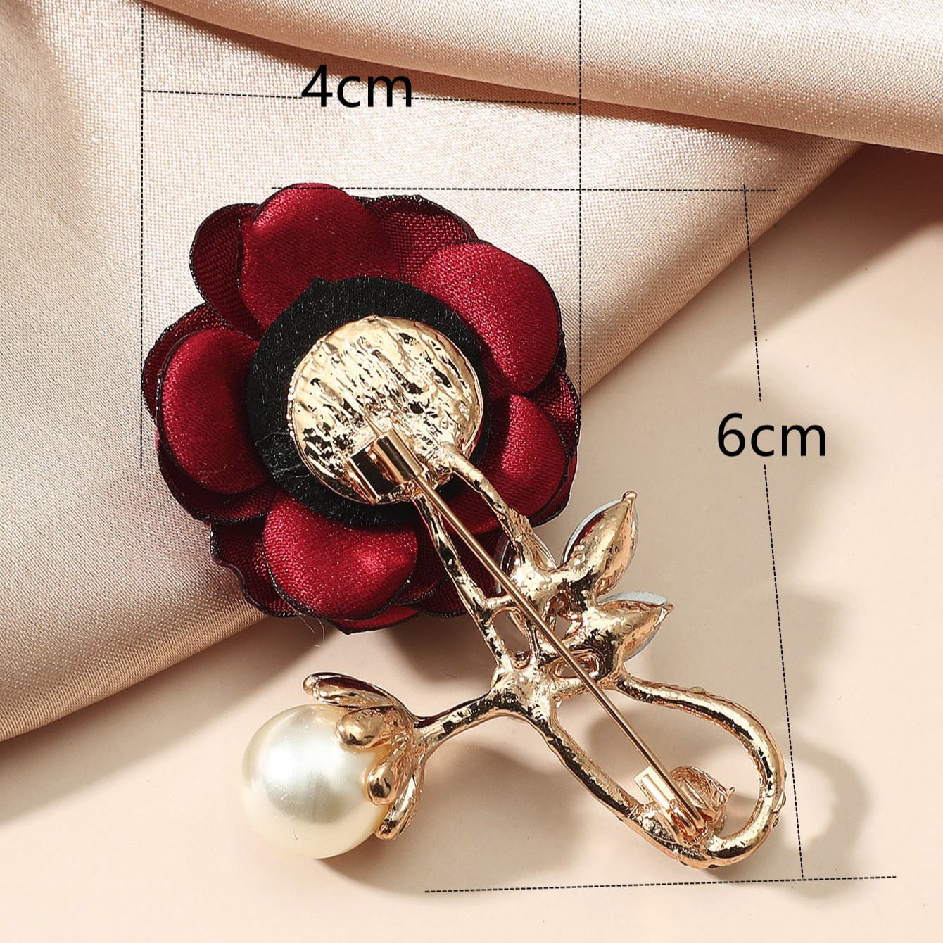 Red Rose Pearl Crystal Brooch High-Quality Women’s Fashion Pin
