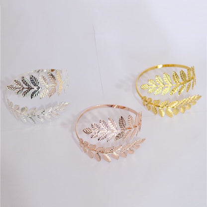Vintage Greek Roman Laurel Leaf Upper Arm Cuff Bracelet for Women