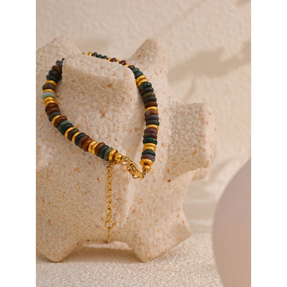 Handmade Colorful Stone Beads Bracelet Waterproof Y2K Trend Jewelry