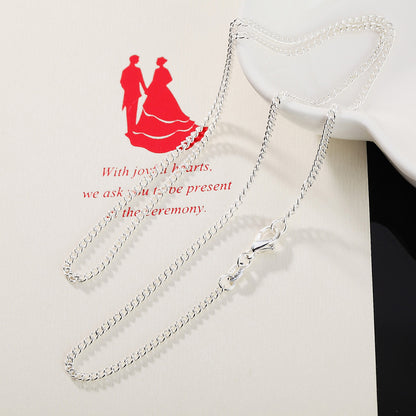 New 925 Sterling Silver Necklace 16/18/20/22/24/26/28/30 Inches 2MM String Chain For Women Men High Quality Jewelrys Gifts