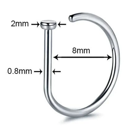 Fake Piercing Nose Ring Punk Stainless Steel Septum Jewelry