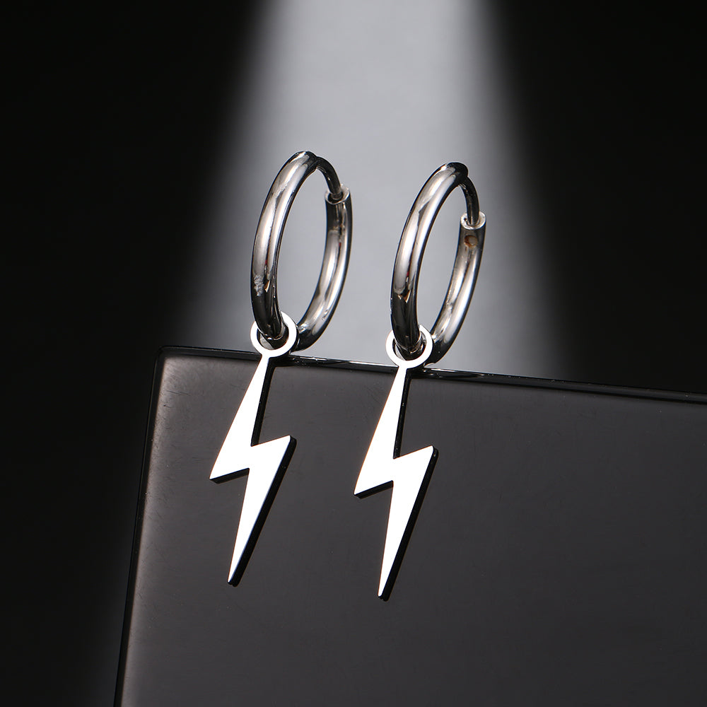 Stainless Steel Earrings New Lightning Plated Hoops Earrings 2022 Trend Charm Earrings For Women Jewelry Party Best Gifts