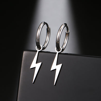 Stainless Steel Earrings New Lightning Plated Hoops Earrings 2022 Trend Charm Earrings For Women Jewelry Party Best Gifts