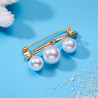 Elegant Pearl Brooch Pin for Women Clothing Accessory