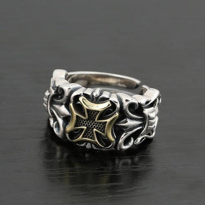 Punk Large Cross Ring Adjustable Men’s Gothic Street Jewelry