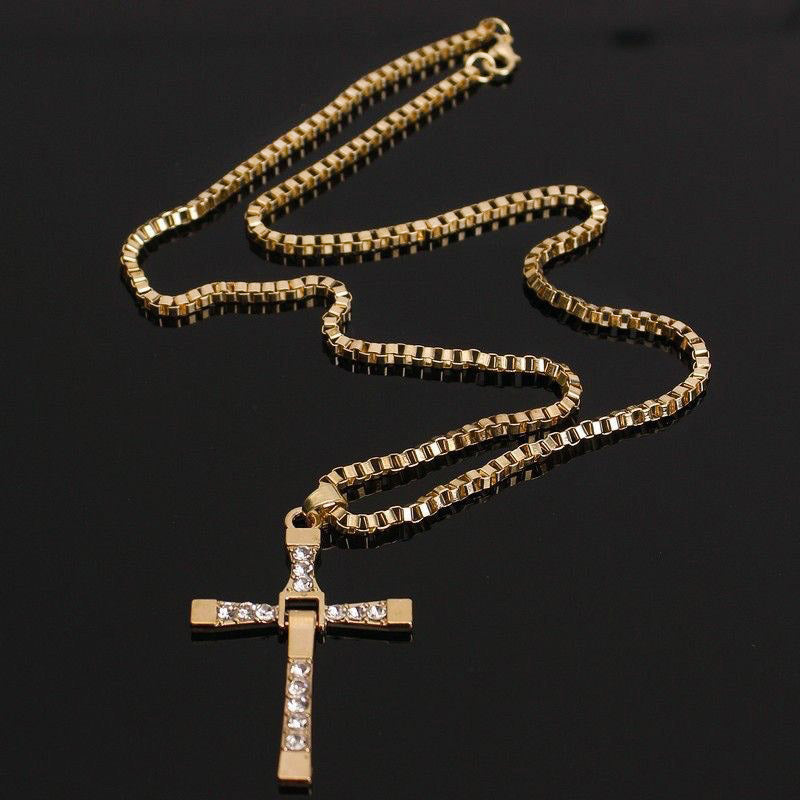 Vin Diesel Dominic Toretto Crystal Cross Pendant Men’s Jewelry Gift