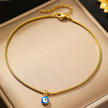 Stainless Steel Blue Eye Anklet for Women Personalized Design