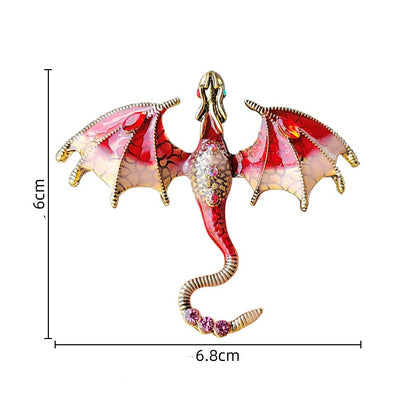 Enameled Dragon Brooch with Diamonds Custom Animal Pin Europe USA
