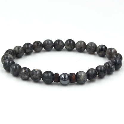 Volcanic Stone Lava Bracelet Wooden Beads Tibetan Buddha Jewelry