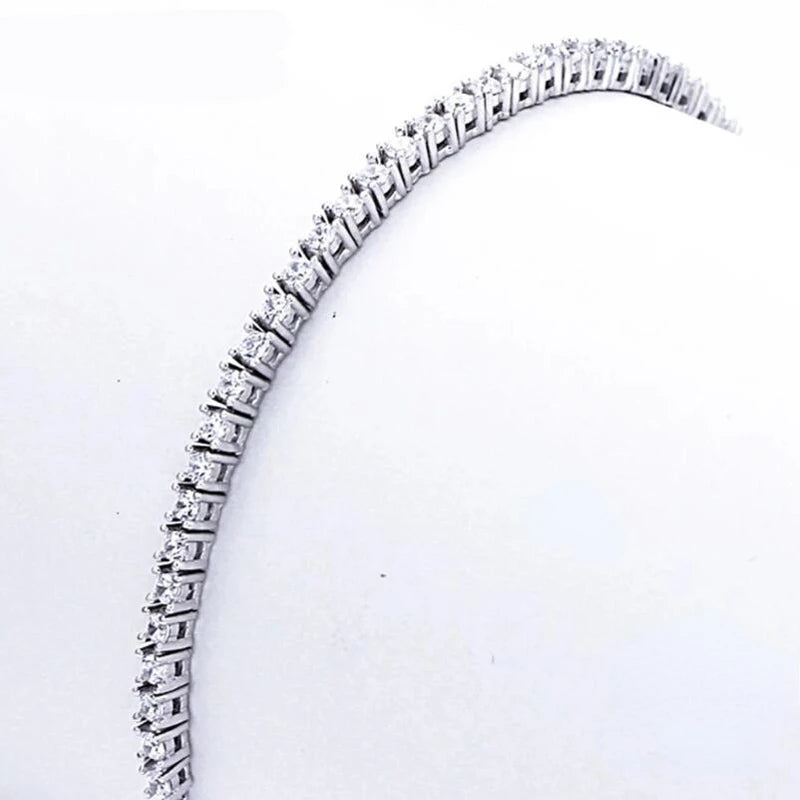 925 Sterling Silver Tennis Bracelet 2mm Zirconia Women’s Jewelry