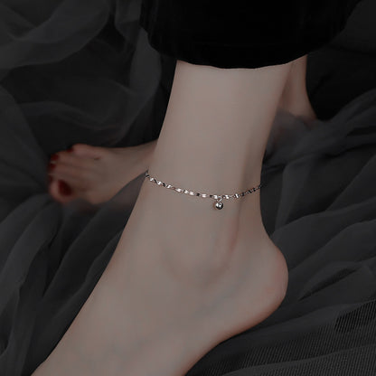 Minimalist Silver Beads Anklet for Women Summer Beach Daily Jewelry