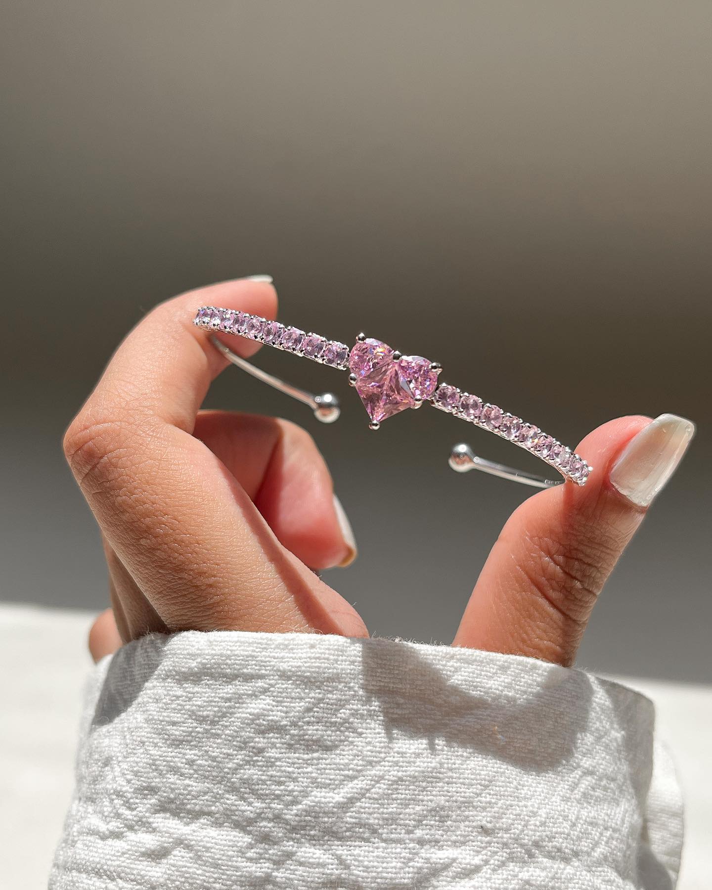 2-Piece Love Zircon Bracelets Versatile Trendy Women’s Accessories
