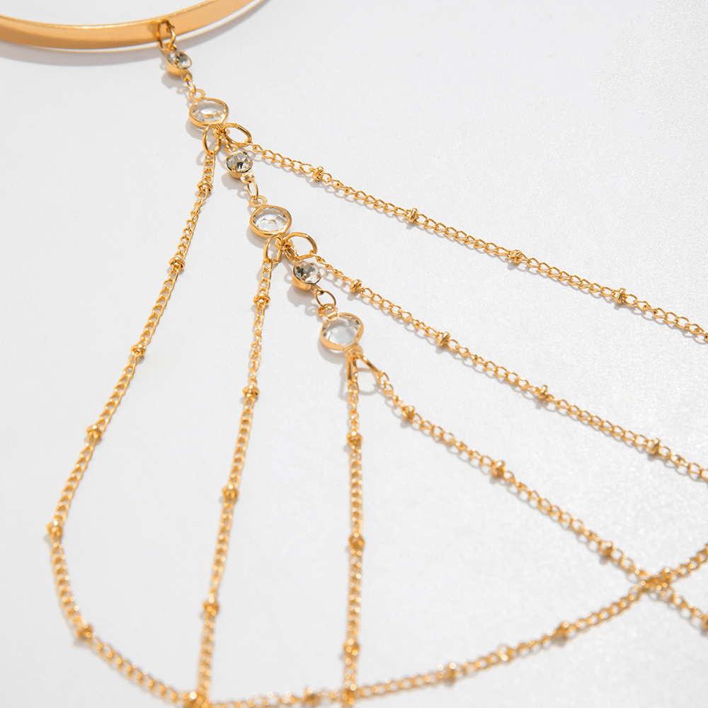 Trendy Multi-Layer Rhinestone Tassel Arm Bracelet Women’s Armlet Jewelry