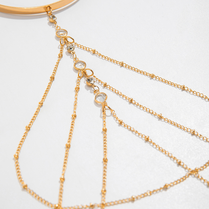 Trendy Multi-Layer Rhinestone Tassel Arm Bracelet Women’s Armlet Jewelry