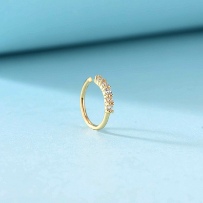 Single-Row Zircon Nose Stud Sparkling Fine Drill Pierced Nose Ring