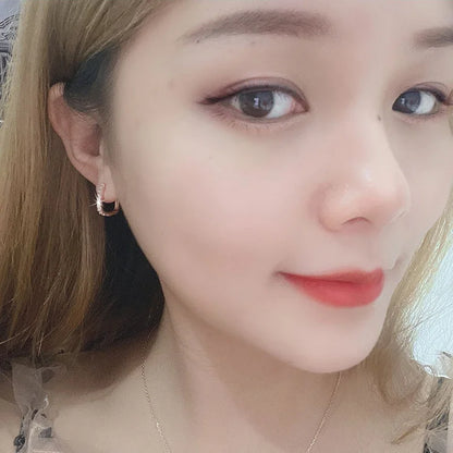 High-quality 925 Sterling Silver Crystal Fashion Circle Hoop Earrings for Woman Wedding Party Gift Street Versatile Jewelry