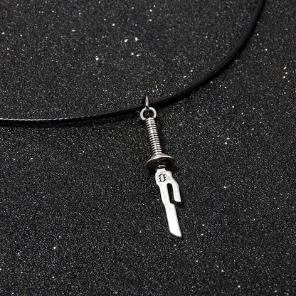 Anime Jujutsu Kaisen Fushiguro Toji Sword Necklace Spear of Tianri Knife Pendant Cosplay Necklaces For Unisex Choker Jewelry