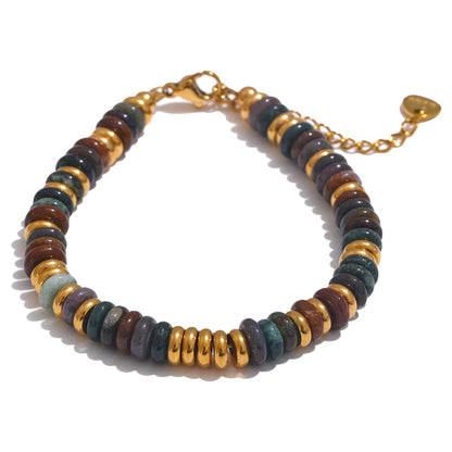 Handmade Colorful Stone Beads Bracelet Waterproof Y2K Trend Jewelry