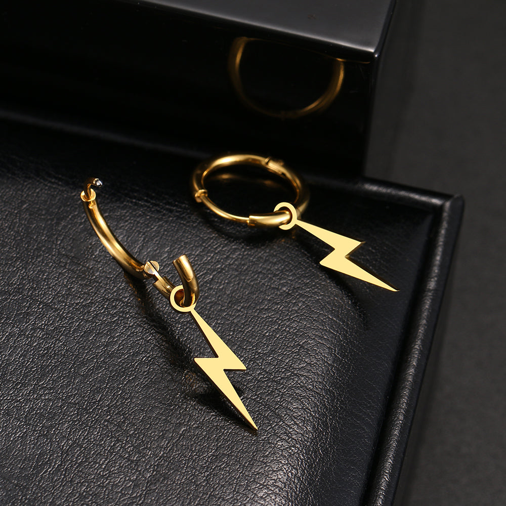 Stainless Steel Earrings New Lightning Plated Hoops Earrings 2022 Trend Charm Earrings For Women Jewelry Party Best Gifts