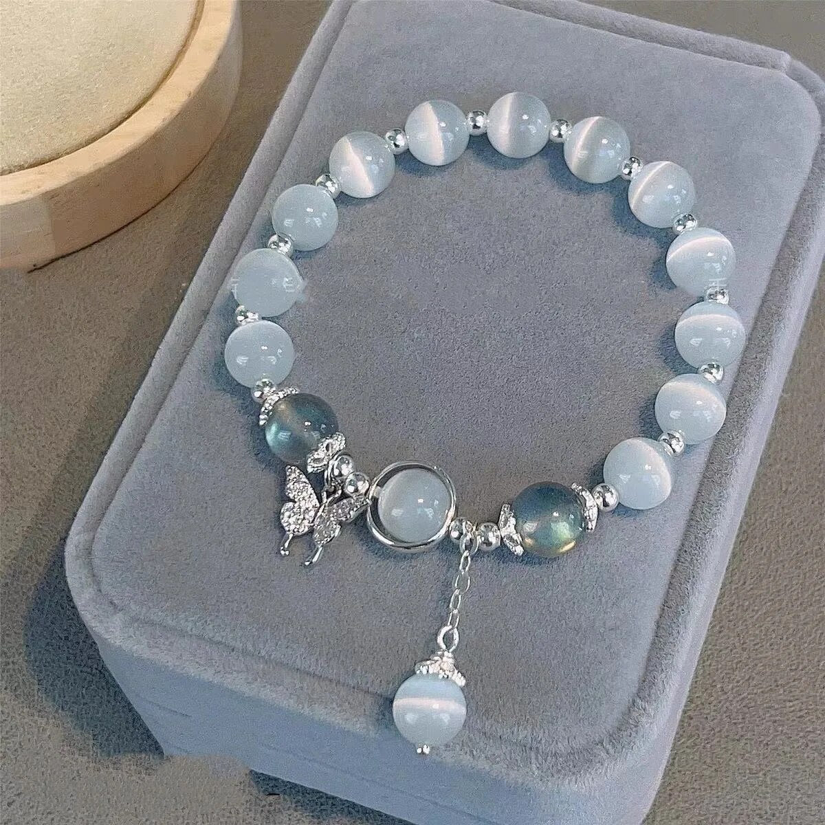 Cat’s Eye Moonstone Star Elastic Bracelet Light Luxury Women’s Jewelry