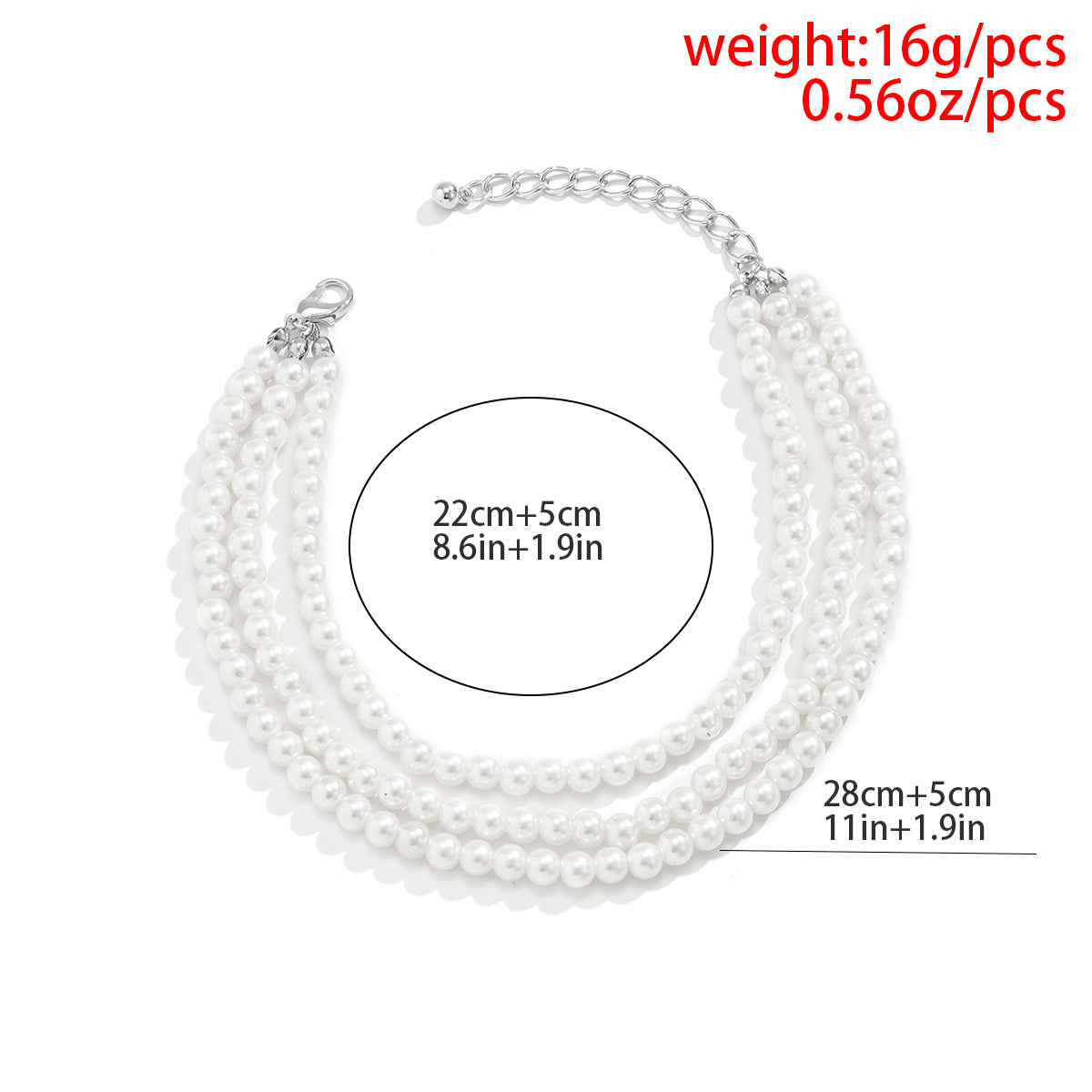 Ingemark Multilayer Tassel Pearl Anklet for Women Foot Party Jewelry