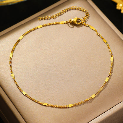 Stainless Steel Sequin Chain Anklet Luxury Women’s Jewelry & Party Gift