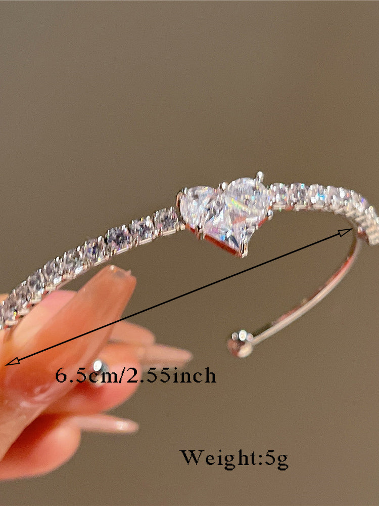 2-Piece Love Zircon Bracelets Versatile Trendy Women’s Accessories