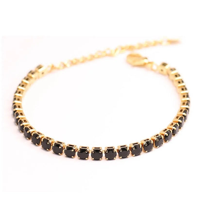 Unisex Punk Link Chain Bracelet Stainless Steel & Zircon Tennis Design