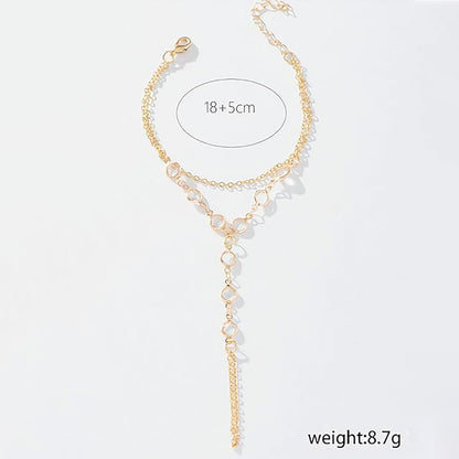 Multilayer Crystal Finger Bracelet Luxury Bridal & Couple Jewelry for Women