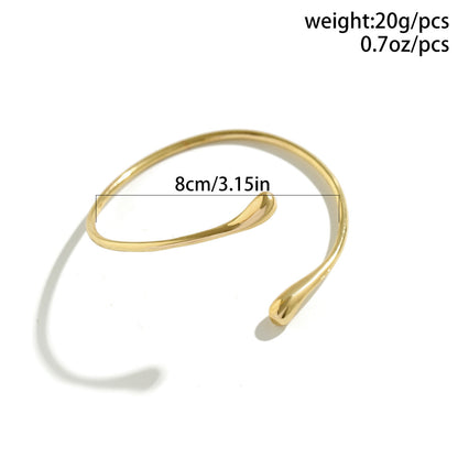 Vintage Simple Upper Arm Bracelet for Women Trendy Geometric Water Drop Shape Bangles Adjustable Women's Jewelry