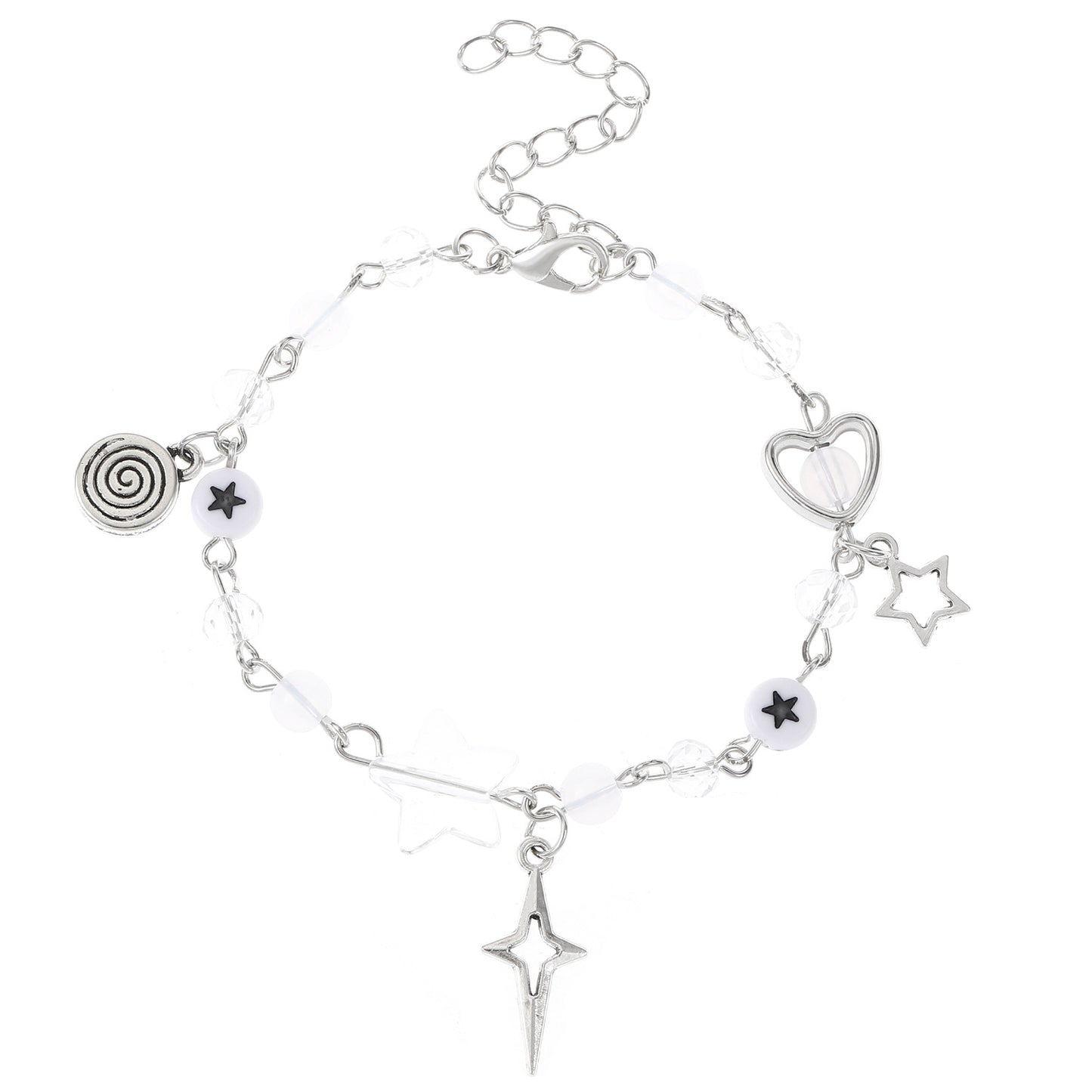 Y2K Beaded Couple Bracelets Heart & Star Handmade Friendship Jewelry