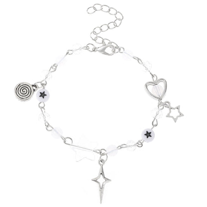 Y2K Beaded Couple Bracelets Heart & Star Handmade Friendship Jewelry