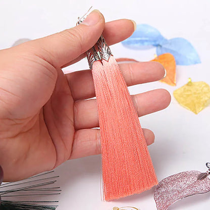 Bohemian Tassel Long Earrings White Red Silk for Women