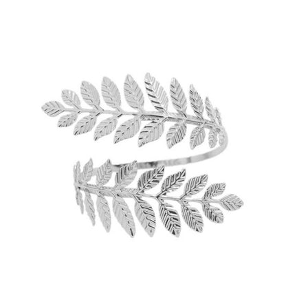 Vintage Greek Roman Laurel Leaf Upper Arm Cuff Bracelet for Women