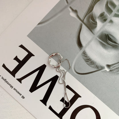 Goth Gold Silver Color Letter C Earcuff Tassel Chain Ear Cuff Fake Piercing Faux Earrings for Women Korean Fashion Clips Jewelry