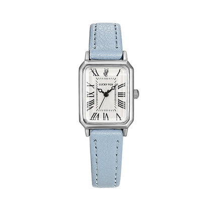 Fashion Rectangle Quartz Wrist Watch for Women Luxury Brand Roman Dial Leather Strap Ladies Watches Clock