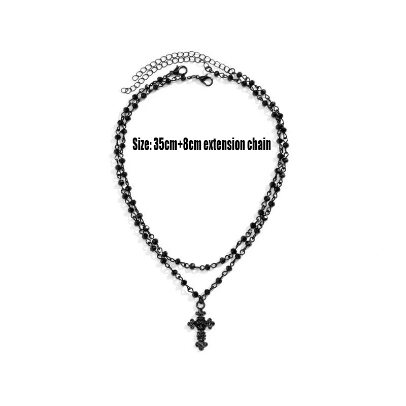 Hot Selling Personalized Cross Tassel Double-Layer Necklace for Women