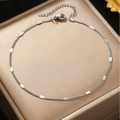 Stainless Steel Sequin Chain Anklet Luxury Women’s Jewelry & Party Gift