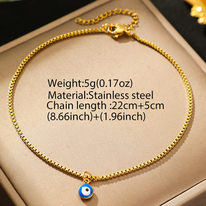 Stainless Steel Blue Eye Anklet for Women Personalized Design
