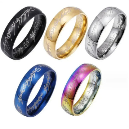 Trendy Stainless Steel Laser Engraved Couples Wedding Rings for Women