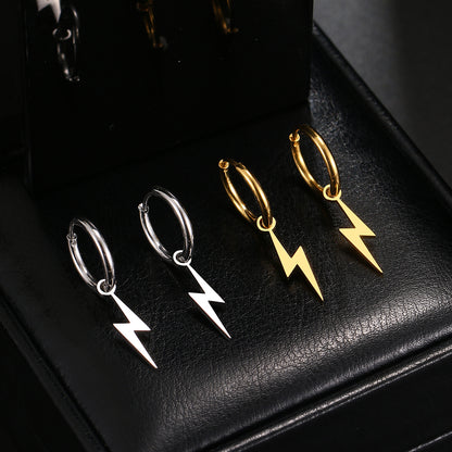 Stainless Steel Earrings New Lightning Plated Hoops Earrings 2022 Trend Charm Earrings For Women Jewelry Party Best Gifts