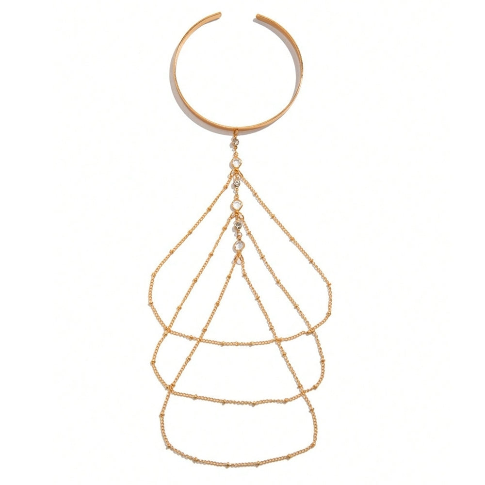 Trendy Multi-Layer Rhinestone Tassel Arm Bracelet Women’s Armlet Jewelry