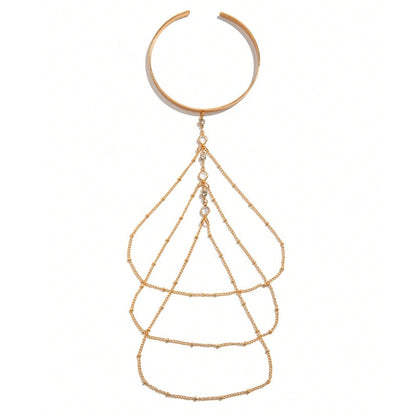 Trendy Multi-Layer Rhinestone Tassel Arm Bracelet Women’s Armlet Jewelry