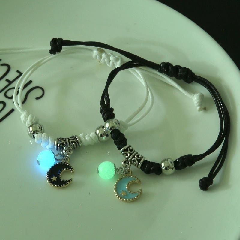 Luminous Star Couple Bracelets Cat, Heart & Key Lock Charms