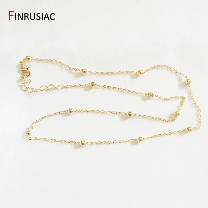 18K Gold Plated Metal Necklace Chain for Jewelry Making – 1.4mm with Lobster Clasp