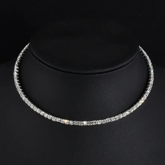 Rhinestone & Imitation Pearl Choker Necklace – Women's Statement Jewelry